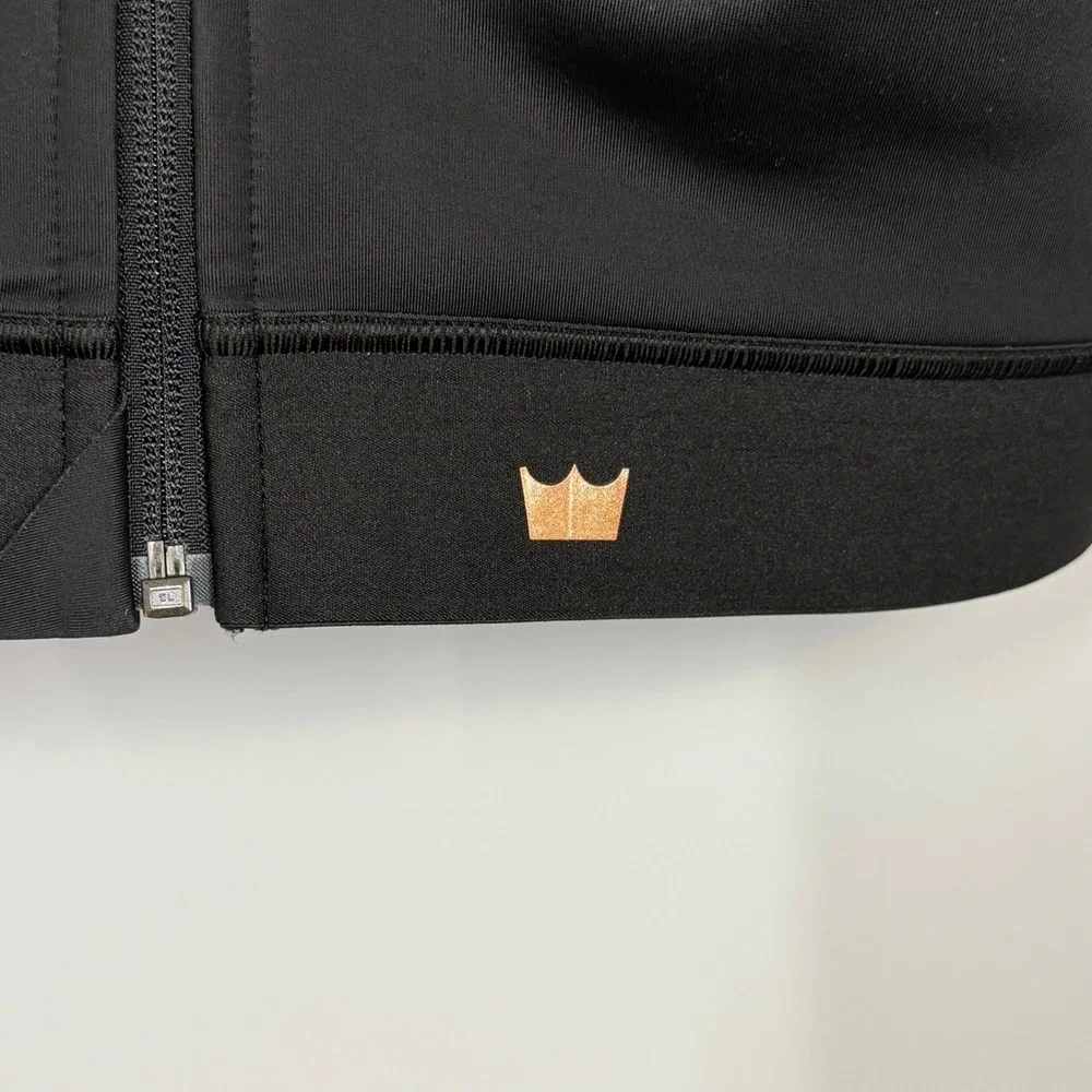 SHEFIT‎ Flex Black Sports Bra Front Zip High Impact Marble Rose Gold Sz 4Luxe
